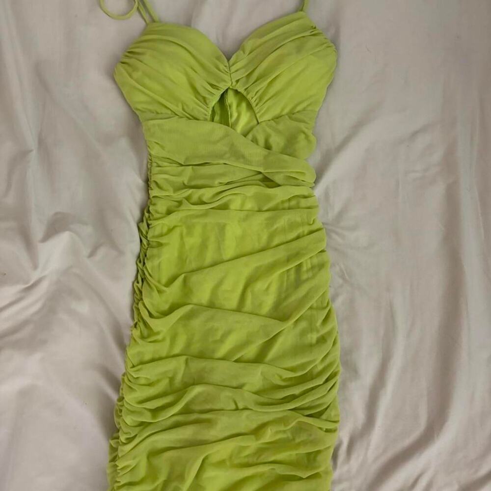 Privy lime green ruched